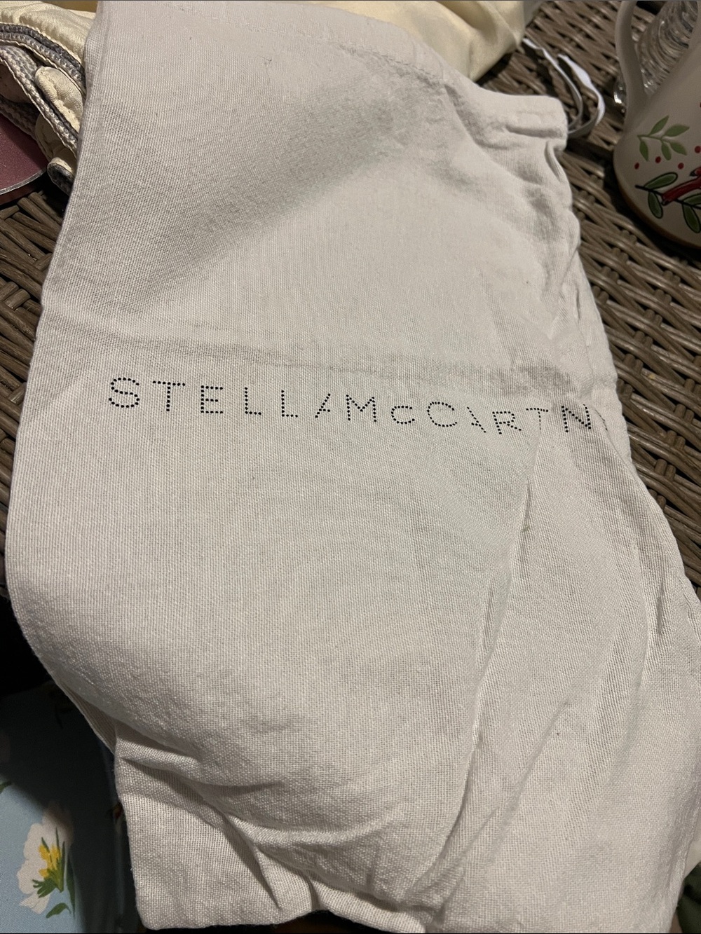 Stella McCartney Off-White Logo Drawstring Dust Bag